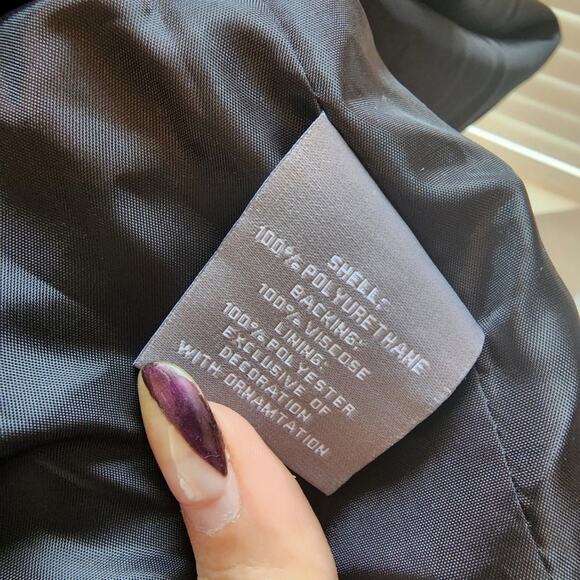 BAGATELLE BLACK EMBROIDERED FAUX LEATHER JACKET SIZE XS - Picture 11 of 11